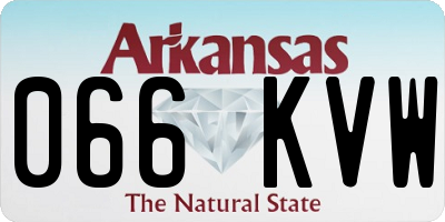 AR license plate 066KVW