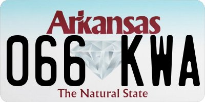 AR license plate 066KWA