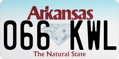 AR license plate 066KWL