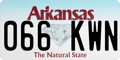 AR license plate 066KWN