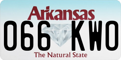 AR license plate 066KWO