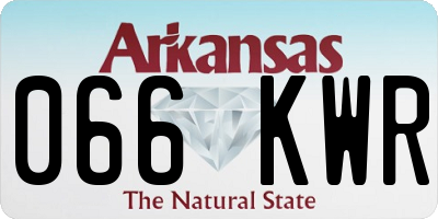 AR license plate 066KWR