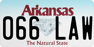 AR license plate 066LAW