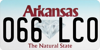 AR license plate 066LCO