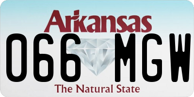 AR license plate 066MGW