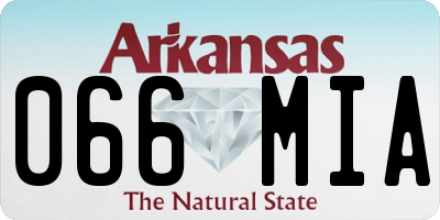 AR license plate 066MIA