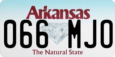 AR license plate 066MJO