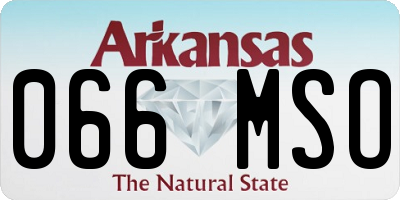 AR license plate 066MSO