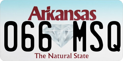 AR license plate 066MSQ