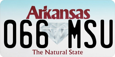 AR license plate 066MSU