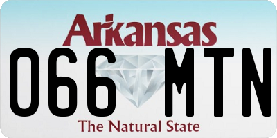 AR license plate 066MTN