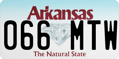 AR license plate 066MTW