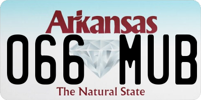 AR license plate 066MUB