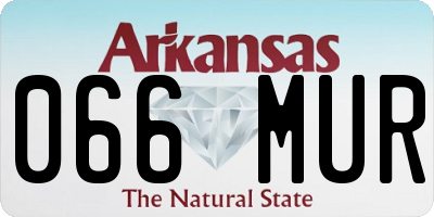 AR license plate 066MUR