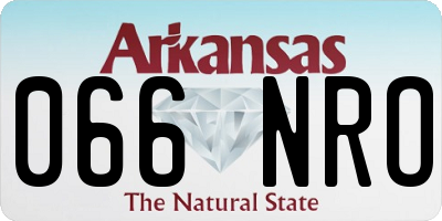 AR license plate 066NRO