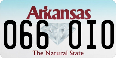AR license plate 066OIO