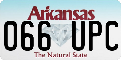 AR license plate 066UPC