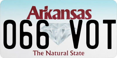 AR license plate 066VOT