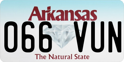 AR license plate 066VUN