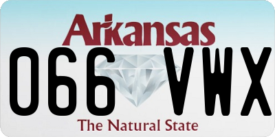 AR license plate 066VWX