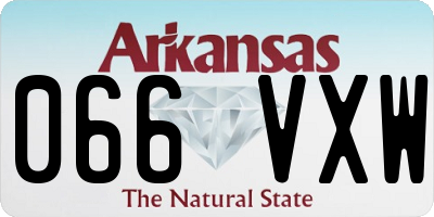 AR license plate 066VXW