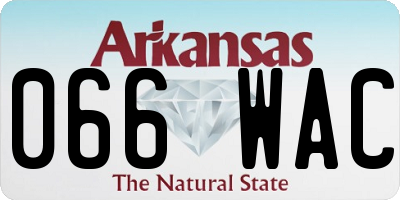 AR license plate 066WAC