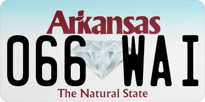 AR license plate 066WAI