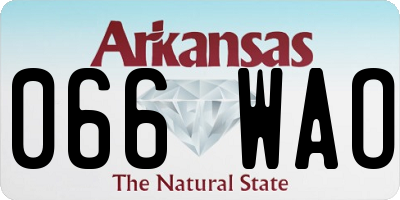 AR license plate 066WAO