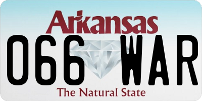 AR license plate 066WAR