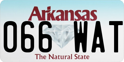AR license plate 066WAT