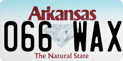 AR license plate 066WAX