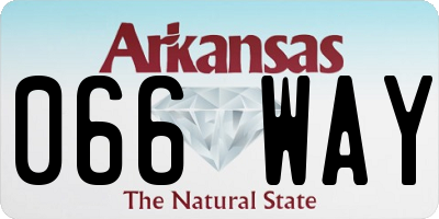 AR license plate 066WAY