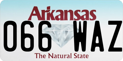 AR license plate 066WAZ