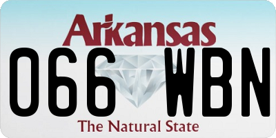 AR license plate 066WBN