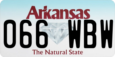 AR license plate 066WBW