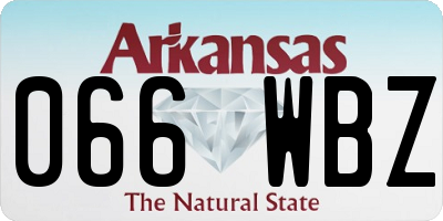 AR license plate 066WBZ