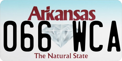 AR license plate 066WCA