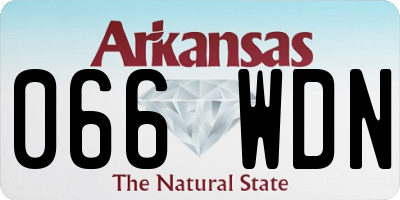 AR license plate 066WDN