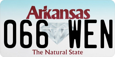 AR license plate 066WEN