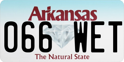 AR license plate 066WET