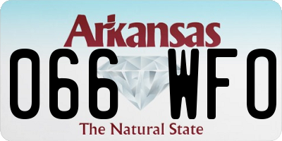 AR license plate 066WFO