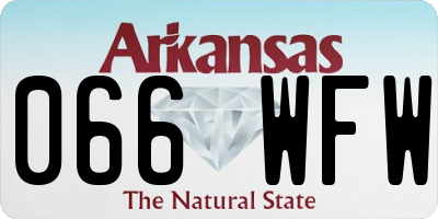 AR license plate 066WFW