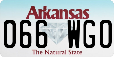 AR license plate 066WGO