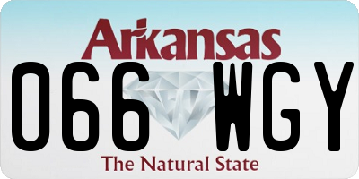 AR license plate 066WGY