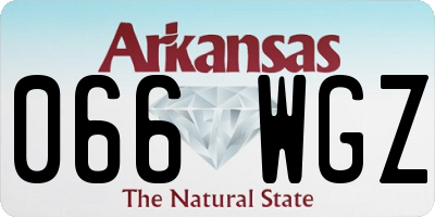 AR license plate 066WGZ