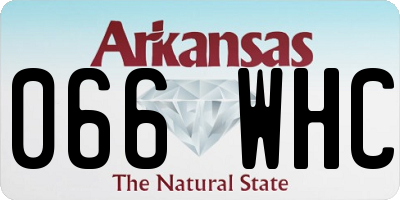 AR license plate 066WHC