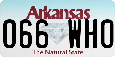 AR license plate 066WHO