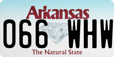 AR license plate 066WHW