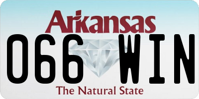 AR license plate 066WIN