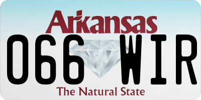 AR license plate 066WIR